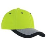 Advantage 7307SG Hi-Viz 1 Safety Green/Solid Black Hat