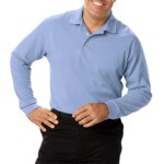 Blue Generation BG7207 Men's Pocketless Long Sleeve Pique Polo Shirt
