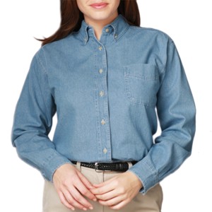 Blue Generation BG8202 Women's Long Sleeve Premium Denim Shirt