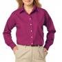 Blue Generation BG6216 Womens Easy Care Long Sleeve Poplin Button Front Shirt 12