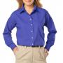 Blue Generation BG6216 Womens Easy Care Long Sleeve Poplin Button Front Shirt 3