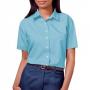 Blue Generation BG6216S Womens Easy Care Short Sleeve Poplin Button Front Shirt 18