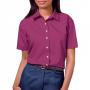 Blue Generation BG6216S Womens Easy Care Short Sleeve Poplin Button Front Shirt 12