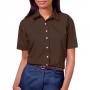 Blue Generation BG6216S Womens Easy Care Short Sleeve Poplin Button Front Shirt 13