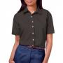 Blue Generation BG6216S Womens Easy Care Short Sleeve Poplin Button Front Shirt 14