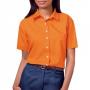 Blue Generation BG6216S Womens Easy Care Short Sleeve Poplin Button Front Shirt 11