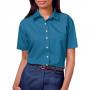 Blue Generation BG6216S Womens Easy Care Short Sleeve Poplin Button Front Shirt 20