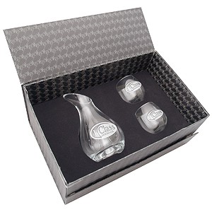 Glass America GG2009 Deep Etched 3 Piece Decanter Gift Set