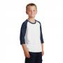 Port & Company PC55YRS Youth 50/50 Cotton/Poly 3/4-Sleeve Raglan T-Shirt 6