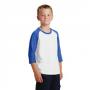 Port & Company PC55YRS Youth 50/50 Cotton/Poly 3/4-Sleeve Raglan T-Shirt 9